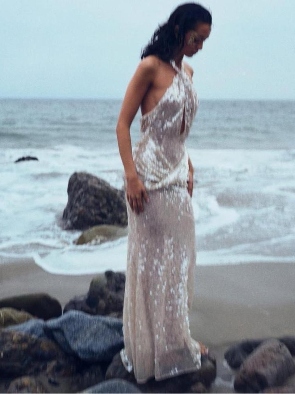 For Love & Lemons SYDNEY SEQUIN MAXI DRESS size XS NWT